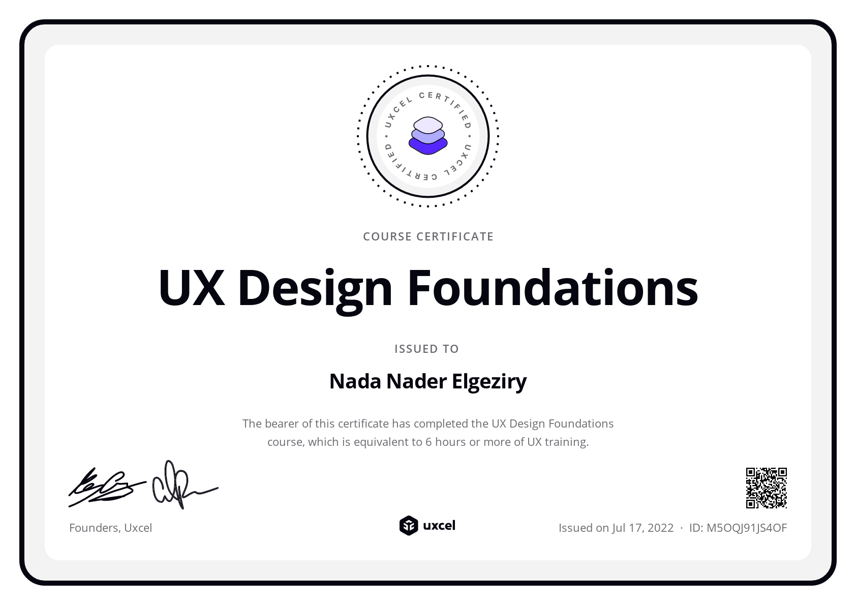 Nada Nader Elgeziry's certificate